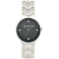 Women's Diamond Black Dial Watch W/ Black Sunray Dial